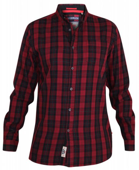 D555 Theo Long Sleeve Check Shirt - Krekli - Krekli - 2XL-8XL