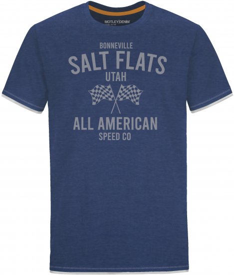 Motley Denim THIRSK T-shirt Dark Indigo - T-krekli - T-krekli - 2XL-14XL