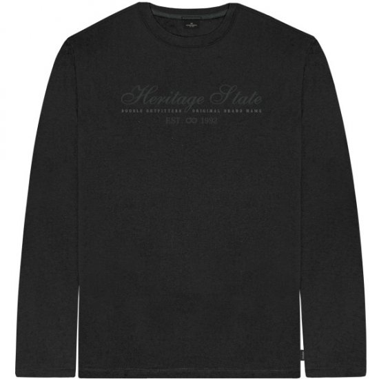 Double Outfitters TS-9171 Long Sleeve T-Shirt Embroidered Black - T-krekli - T-krekli - 2XL-14XL