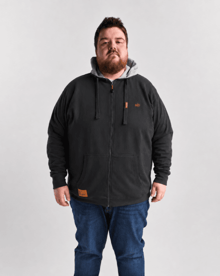 Motley Denim Copenhagen Hoodie Charcoal - Džemperi un džemperi ar kapuci - Džemperi - 2XL-14XL
