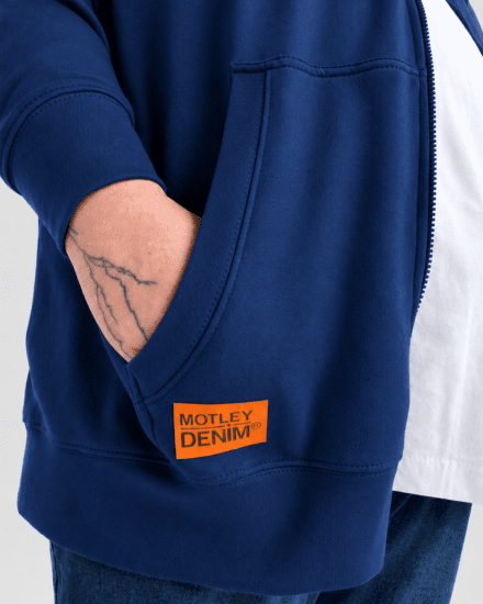 Motley Denim Copenhagen Hoodie Royal Blue - Džemperi un džemperi ar kapuci - Džemperi - 2XL-14XL