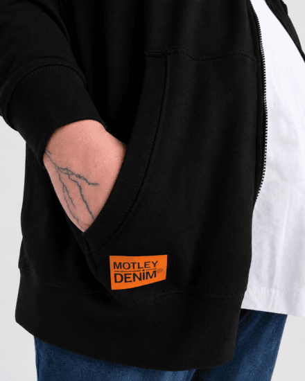 Motley Denim Copenhagen Hoodie Black - Džemperi un džemperi ar kapuci - Džemperi - 2XL-14XL