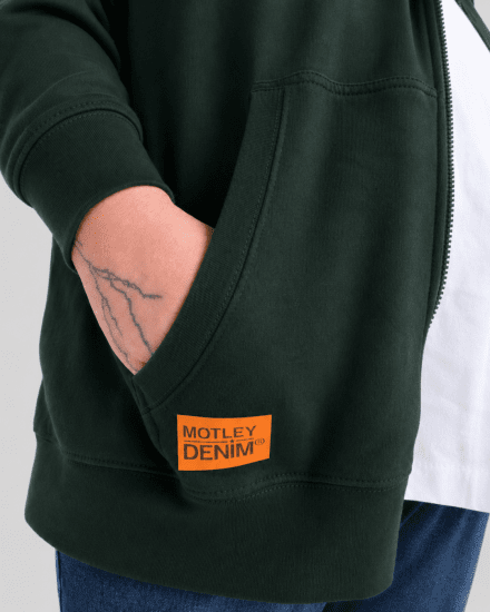 Motley Denim Copenhagen Hoodie Racing Green - Džemperi un džemperi ar kapuci - Džemperi - 2XL-14XL