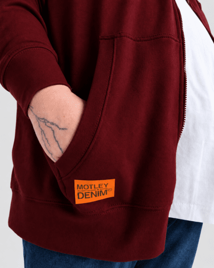 Motley Denim Copenhagen Hoodie Red - Džemperi un džemperi ar kapuci - Džemperi - 2XL-14XL