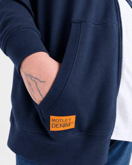 Motley Denim Copenhagen Hoodie Dark Indigo - Džemperi un džemperi ar kapuci - Džemperi - 2XL-14XL