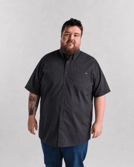 Motley Denim Zagreb Īsroku krekls Tumši pelēks - Krekli - Krekli - 2XL-8XL