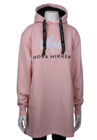 Nora Mikken KADRI WHITE Long Hoodie Pink - SIEVIEŠU APĢĒRBS XS-XXL - 