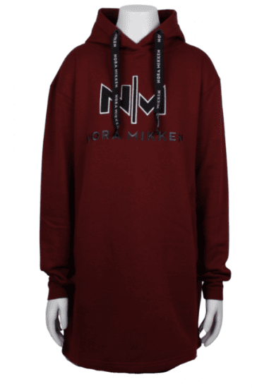 Nora Mikken KADRI WHITE Long Hoodie Burgundy - Džemperi un džemperi ar kapuci - 