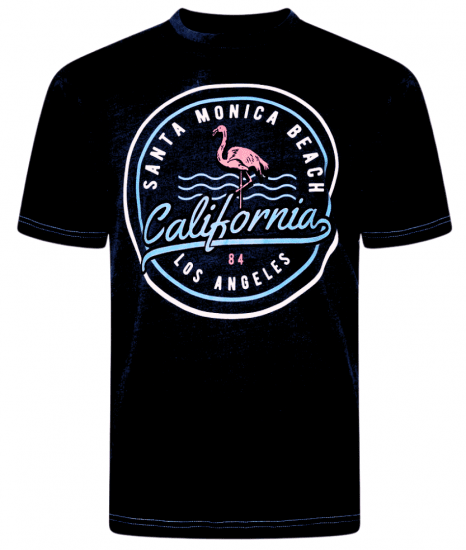 Kam Jeans 5707 Santa Monica Tee Black - T-krekli - T-krekli - 2XL-14XL