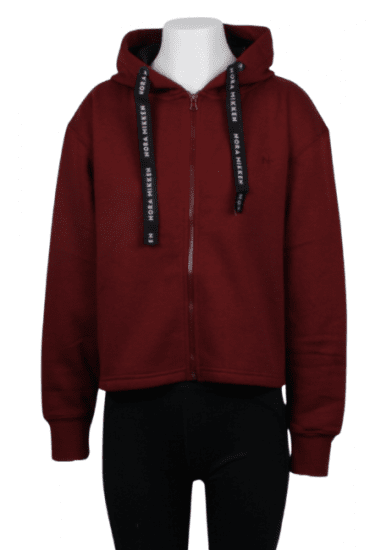 Nora Mikken GERTRUD Cropped Hoodie Burgundy - Džemperi un džemperi ar kapuci - 