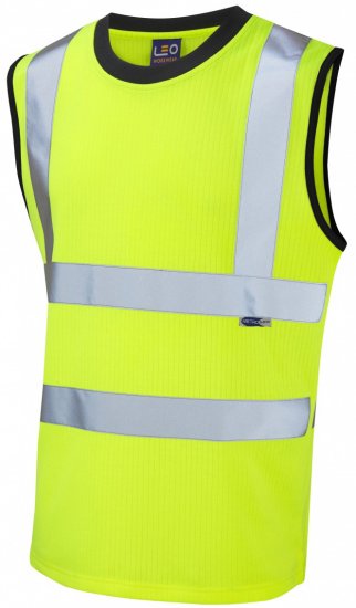 Leo Ashford Comfort Sleeveless T-shirt Hi-Vis Yellow - Darba apģērbs - Darba apģērbs - 3XL-10XL