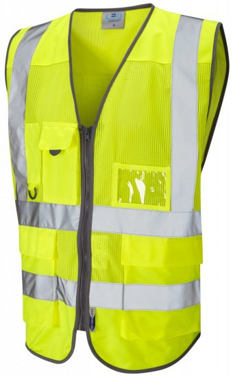 Leo Cobbaton Coolviz Superior Waistcoat Hi-Vis Yellow - Darba apģērbs - Darba apģērbs - 3XL-10XL