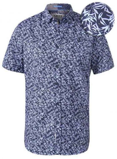 D555 Walpack Hawaiian Ao Print Short Sleeve Shirt Blue - Krekli - Krekli - 2XL-8XL