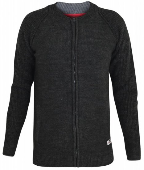D555 Xavier Knitted Bomber Charcoal - Džemperi un džemperi ar kapuci - Džemperi - 2XL-14XL