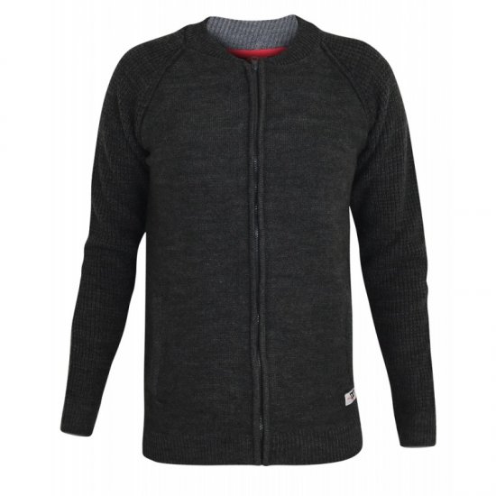 D555 Xavier Knitted Bomber Charcoal - Džemperi un džemperi ar kapuci - Džemperi - 2XL-14XL