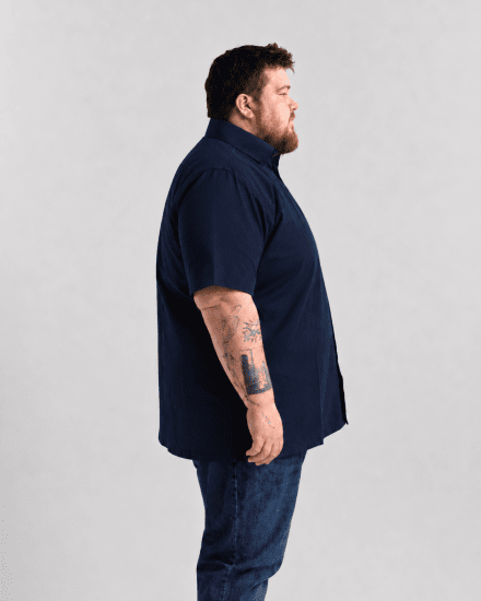 Motley Denim Zagreb Īsroku krekls Tumši zils - Krekli - Krekli - 2XL-8XL