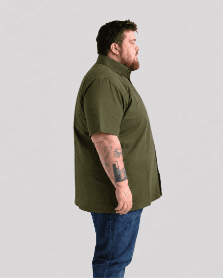 Motley Denim Zagreb Īsroku krekls Tumši haki - Krekli - Krekli - 2XL-8XL