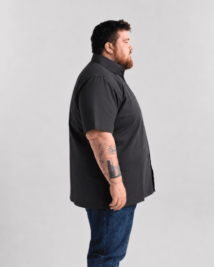 Motley Denim Zagreb Īsroku krekls Tumši pelēks - Krekli - Krekli - 2XL-8XL