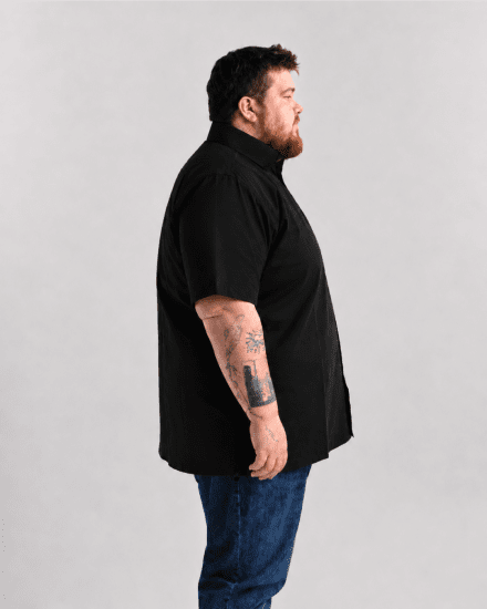 Motley Denim Zagreb Īsroku krekls Melns - Krekli - Krekli - 2XL-8XL
